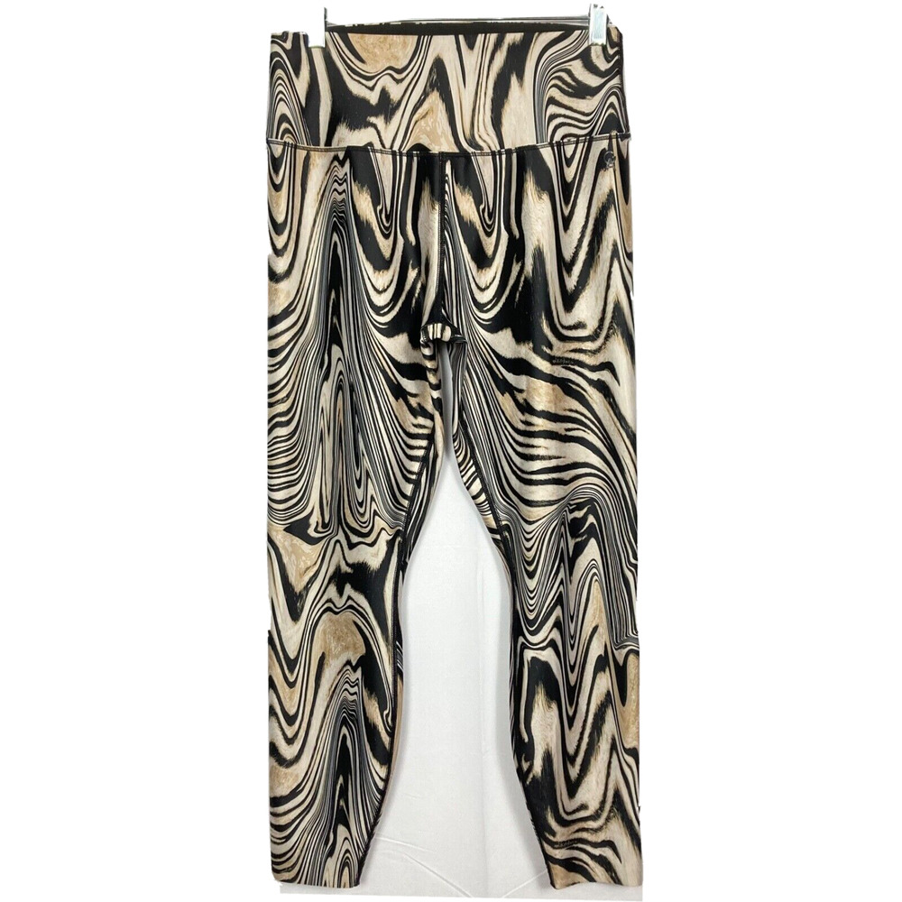 Good American Leggings Womens Sz 3 L Beige Zebra Stretch High Rise Pull On Pants